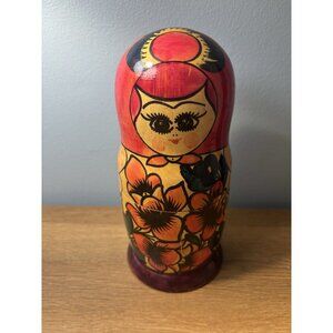 Russian Matryoshka 8” Nesting Dolls 7 Piece Set Hand Painted Wood needs cleaning